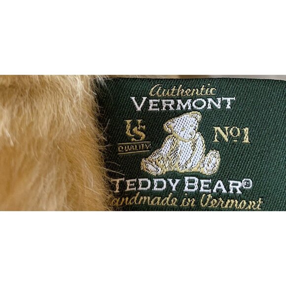 Vermont Teddy Bear Co. Blonde Jointed Teddy Bear Stuffed Animal Plush 15" USA - Picture 3 of 5
